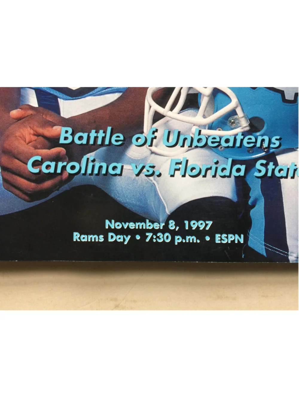 Nov 8 1997 Tar Hill Football Magazine, UNC Tar Heels, Carolina VS Florida State
